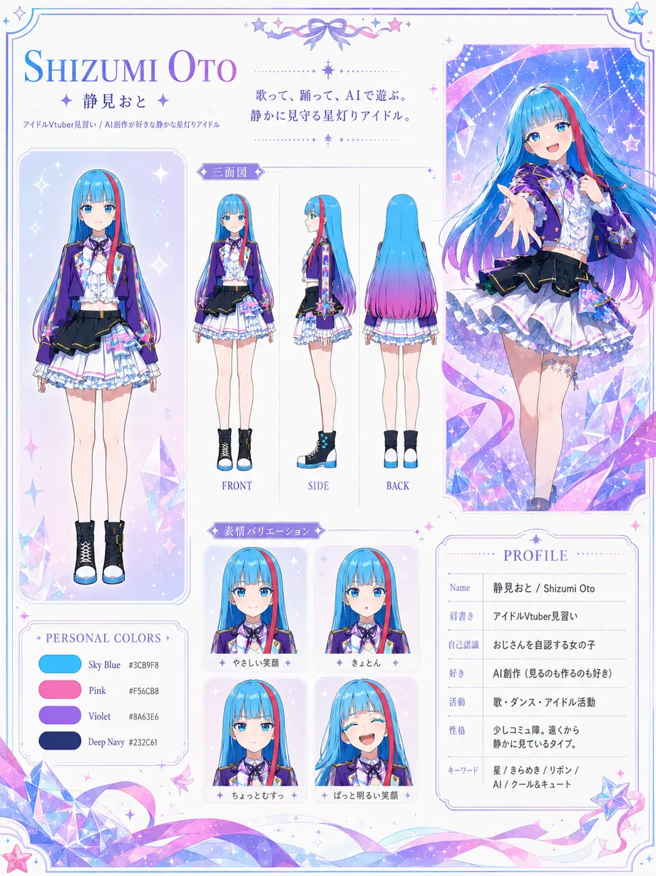 三面図・プロフィール資料